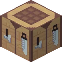 Crafting table as Anemoia draws it, 32 pixels across, by glassdoiphin
