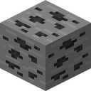 Coal ore as Bare Bones draws it, 16 pixels across, by RobotPants