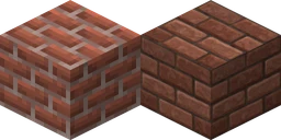 Bricks in vanilla Minecraft at 16 pixels, next to the same block from Chroma Hills at 128