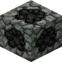 Coal ore as Dokucraft draws it, 32 pixels across