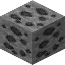 Coal ore as Faithful 32x draws it, 32 pixels across, by Faithful Team