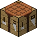 Crafting table as Faithful 32x draws it, 32 pixels across, by Faithful Team