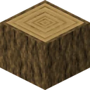 Oak log as Faithful 32x draws it, 32 pixels across, by Faithful Team