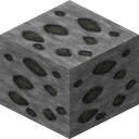 Coal ore as Faithful 64x draws it, 64 pixels across, by Faithful Team