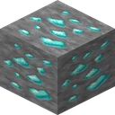 Diamond ore as Faithful 64x draws it, 64 pixels across, by Faithful Team