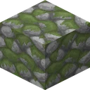 Mossy cobblestone as Faithful 64x draws it, 64 pixels across, by Faithful Team