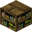 Bookshelf as JoliCraft draws it, 16 pixels across, by Jolicoeur