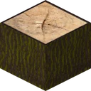 Oak log as Luna HD draws it, 64 pixels across, by Luna Pixels