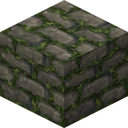 Mossy cobblestone as Mythic draws it, 32 pixels across, by FishyMint
