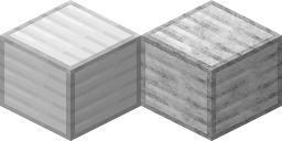 Iron block in vanilla Minecraft at 16 pixels, next to the same block from Realistico at 256