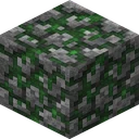 Mossy cobblestone as Realistico draws it, 256 pixels across, by Matteo Rizzo