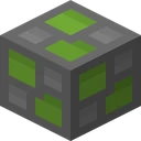 Mossy cobblestone as Rodrigo's Pack draws it, 8 pixels across